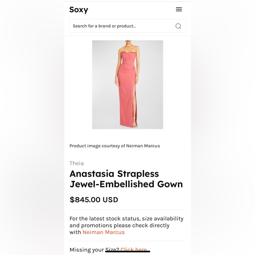THEIA’s Anastasia Embellished Strapless Gown, Size 6, only once worn